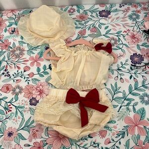 3-6m baby girl outfit with hat